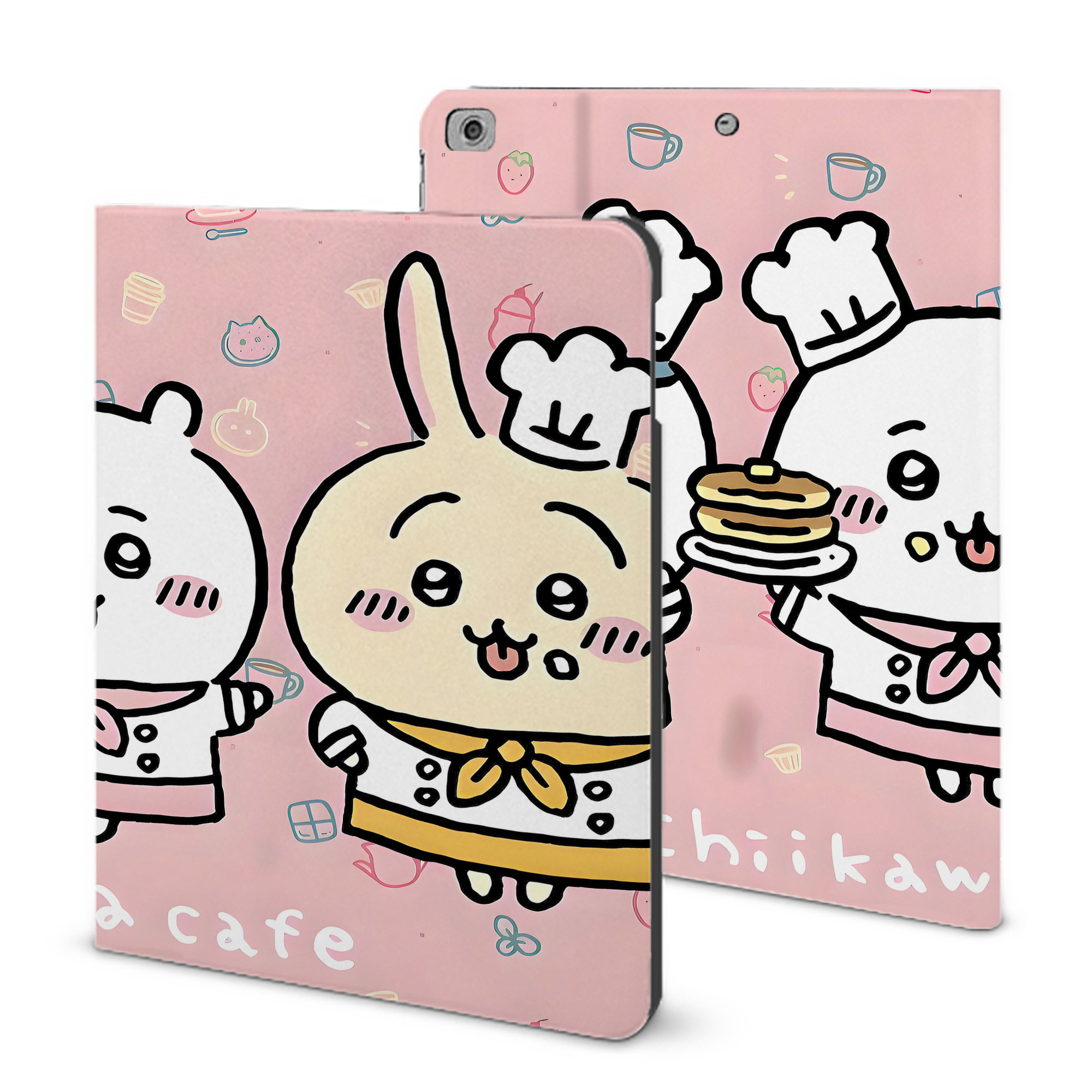 （画像用） ちいかわ Chii-kawa IPad ケース ブック型 PUレザー TPU 耐衝撃 軽量 薄型 ペン収納なし 全面保護 IPad 各モデル対応